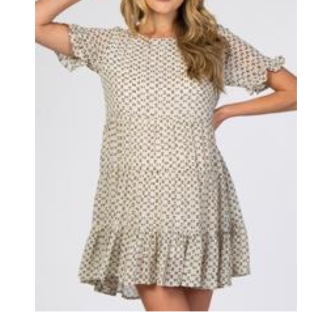 Pink blush boho maternity dress mini